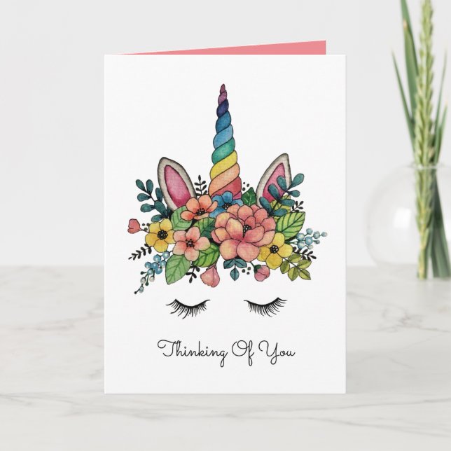 Unicorn Lash with Rainbow Horn Kort (Framsida)