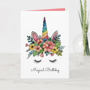 Unicorn Lash with Rainbow Horn Kort