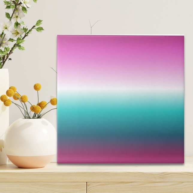 Unicorn lavender teal ombre turcoise sjöjungfru kakelplatta (unicorn lavender teal ombre turquoise mermaid ceramic tile)