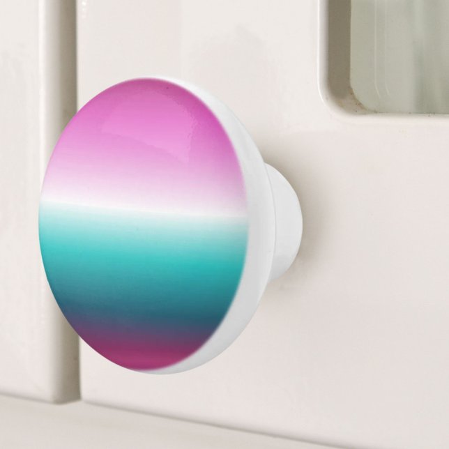 Unicorn lavender teal ombre turcoise sjöjungfru knopp (unicorn lavender teal ombre turquoise mermaid ceramic knob)