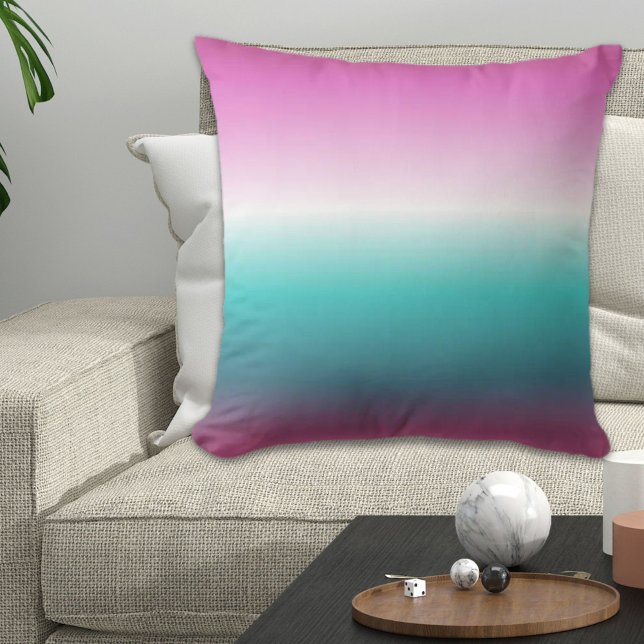 Unicorn lavender teal ombre turcoise sjöjungfru kudde (unicorn lavender teal ombre turquoise mermaid outdoor pillow)