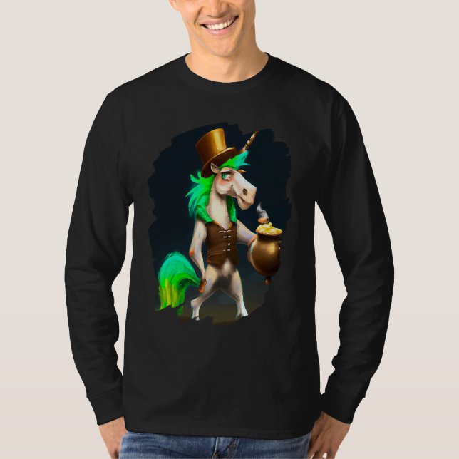 Unicorn Leprechaun  Unicorns St Patricks Day T Shirt (Framsida)