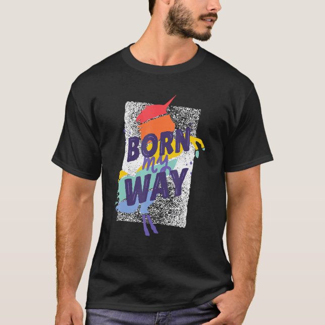 Unicorn LGBT Gay Lesbian T Shirt (Framsida)