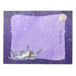 Unicorn Lila Faux Glitter Gräns Anteckningsblock
