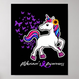 Unicorn Lila Heimerheimer Awareness - End Heimer Poster
