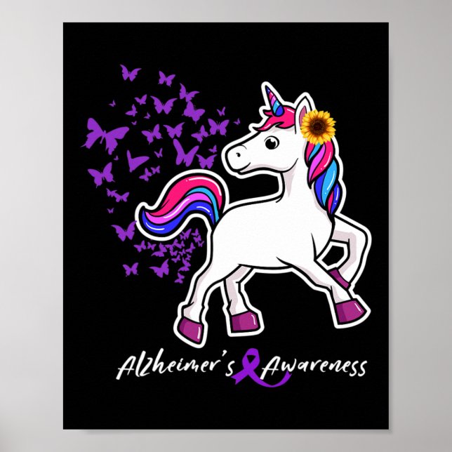Unicorn Lila Heimerheimer Awareness - End Heimer Poster (Framsidan)