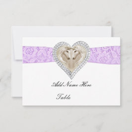 Unicorn Lila Snöre Bord Place Card Inbjudningar