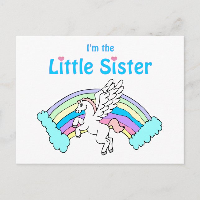Unicorn lillasyster vykort (Framsida)