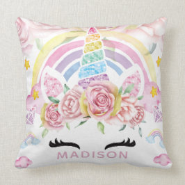 Unicorn Luxury Glitter Rainbow Kudde