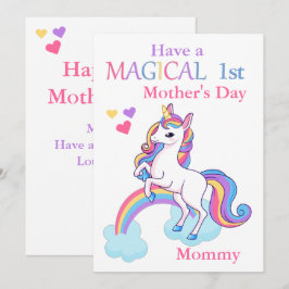 Unicorn Magic 1:a Mors dag Kids Flat Kort
