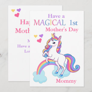 Unicorn Magic 1:a Mors dag Kids Flat Kort