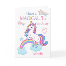 Unicorn Magic 3rd Birthday Rosa