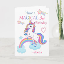Unicorn Magic 3rd Birthday Rosa