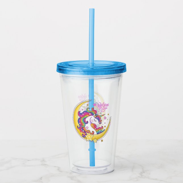 Unicorn Magic Acrylic Tumbler Take Away Mugg (Framsida)