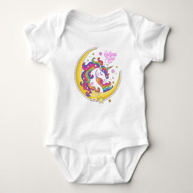 Unicorn Magic Baby Bodykostym T Shirt (Framsida)