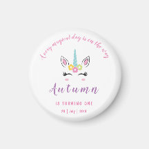 Unicorn Magic Birthday Magnet