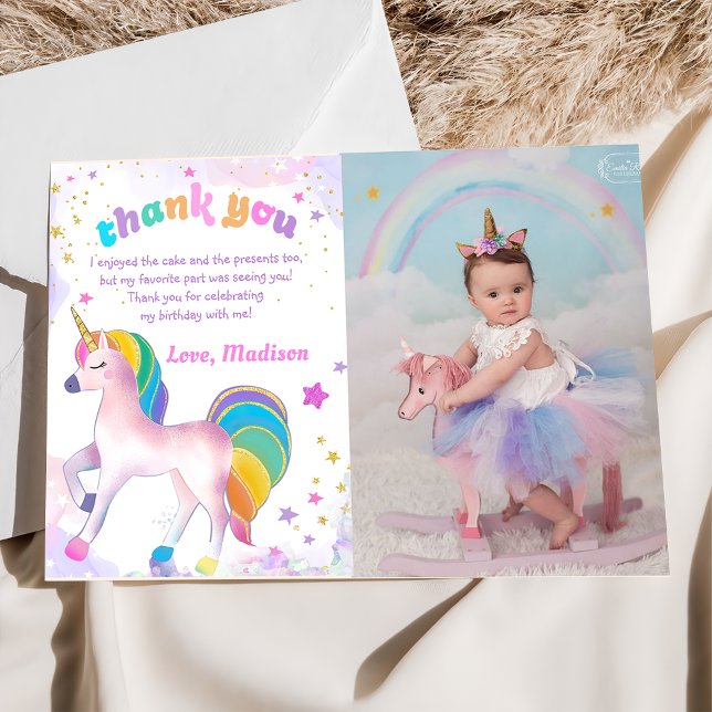 Unicorn Magic Birthday Photo - tackkort Tack Kort (Skapare uppladdad)