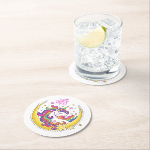 Unicorn Magic Coasters Underlägg Papper Rund