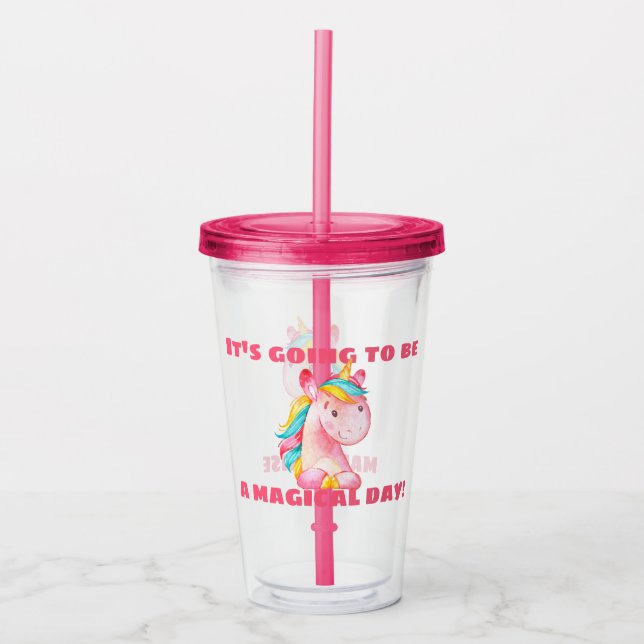 Unicorn Magic Day Personlig Take Away Mugg (Framsida)