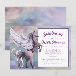 Unicorn Magic | Färg Pastel Fantasy Watercolor Inbjudningar