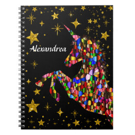 Unicorn Magic Guld Färg Glitter personalize Anteckningsbok