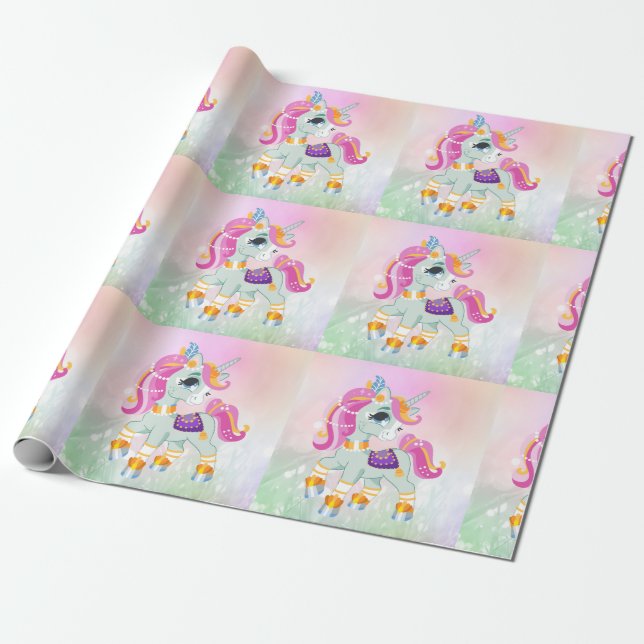 Unicorn Magic-hästar Magic Unicorns flyger Presentpapper (Utrullad)
