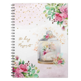 Unicorn Magic Illustration Girl Daily Diary Anteckningsbok