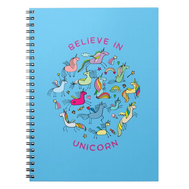 Unicorn Magic Kawaii Anteckningsbok (Framsidan)