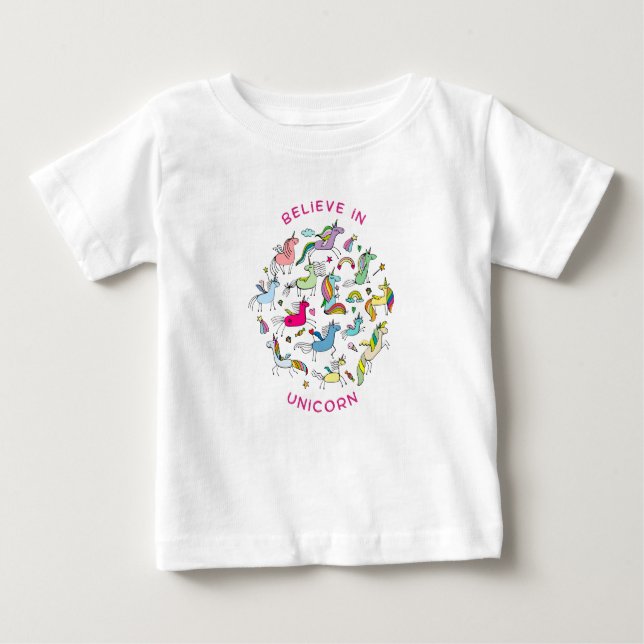 Unicorn Magic Kawaii T Shirt (Framsida)
