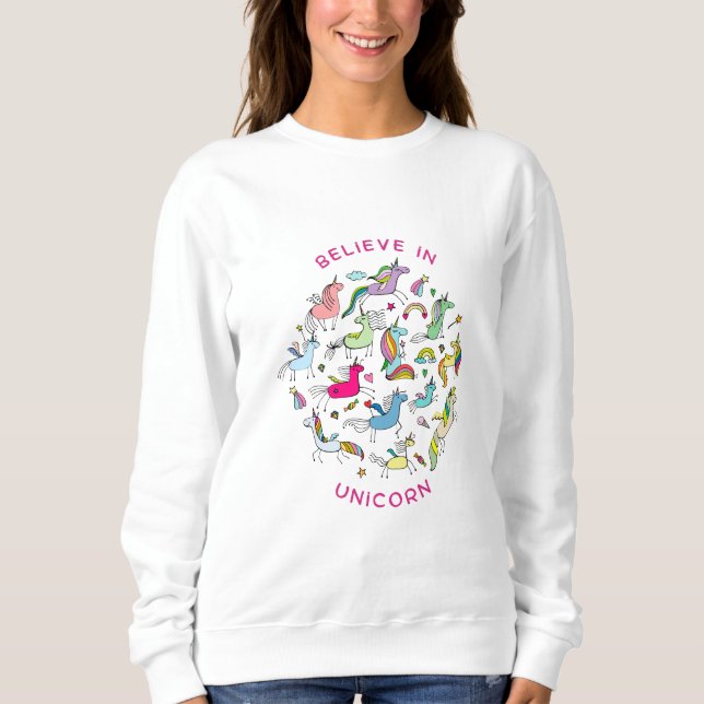 Unicorn Magic Kawaii T Shirt (Framsida)