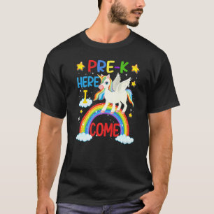 Unicorn Magic Pre K Här i Kom Back to school Rai T Shirt