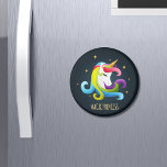 Unicorn Magic Princess<br><div class="desc">Den här designen har en strålande,  lätt färgad enmajs med gyllene horn med en bakgrund av stjärnor och den moderna typografin "Magic Princess" skriven i guld. En fantastisk gåva till henne.</div>