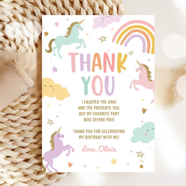 Unicorn Magic Rainbow Birthday - tackkort Tack Kort (Skapare uppladdad)