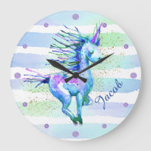 Unicorn Magic Watercolor Rand Blue