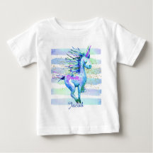 Unicorn Magic Watercolor Rand Blue