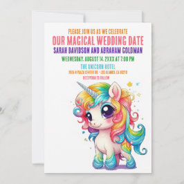Unicorn Magic Whimsical Girly Wedding-inbjudan Inbjudningar