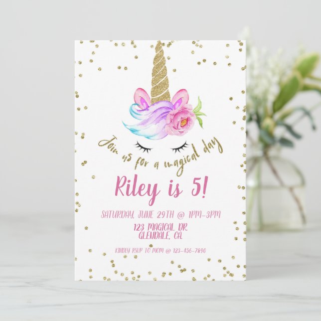 UNICORN, MAGICAL, BIRTHDAY, KIDS (Stående Fram)