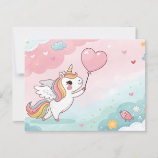 Unicorn Magical Heart Day Vykort