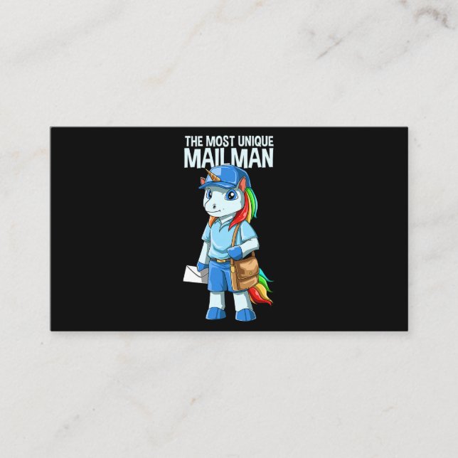 Unicorn Mailman Deliving Magic Funny Postal Work Visitkort (Framsida)