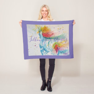 Unicorn-målning enligt din drömmur Fleece Blanket