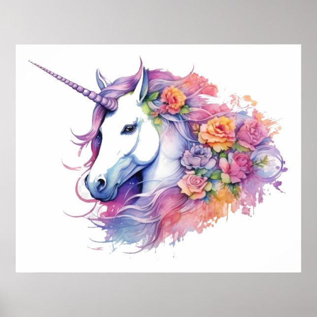 Unicorn-målning Poster (Framsidan)