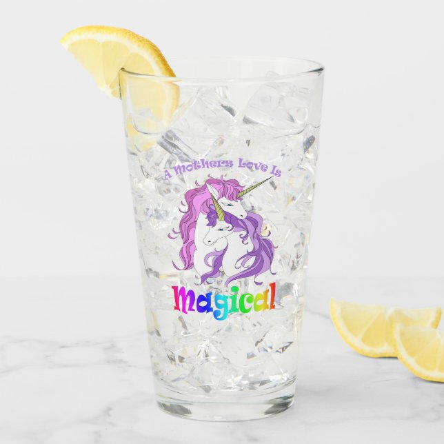 Unicorn Mamma A Mammor Kärlek är magiskt Glaskopp (Framsida Ice)