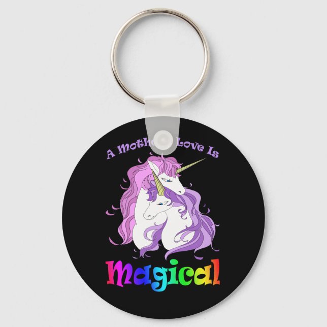 Unicorn Mamma A Mammor Kärlek är magiskt Nyckelring (Framsida)