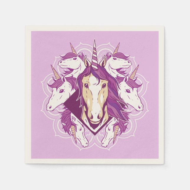 Unicorn Mandala Pappersservett (Framsidan)