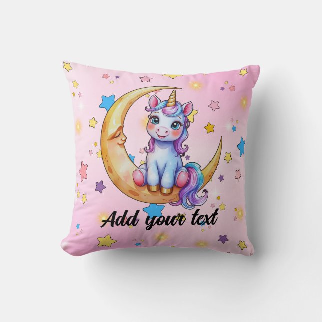 Unicorn Måne Dekorativ kudde (Framsida)