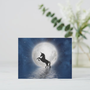 Unicorn Måne Fantasy Art vykort