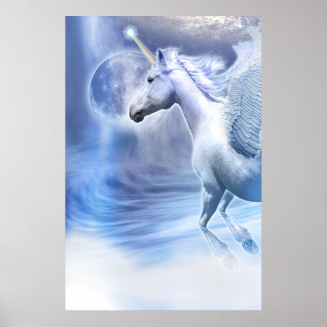 UNICORN MÅNE FLIGHT POSTER (Framsidan)