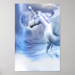 UNICORN MÅNE FLIGHT POSTER
