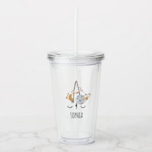 Unicorn Måne och Stars Custom Acrylic Tumbler Take Away Mugg