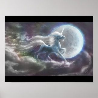 Unicorn Måne Poster